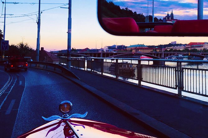 1,5 hour oldtimer convertible Prague sightseeing tour - Charles Bridge, Old Town Square, and the astronomical clock