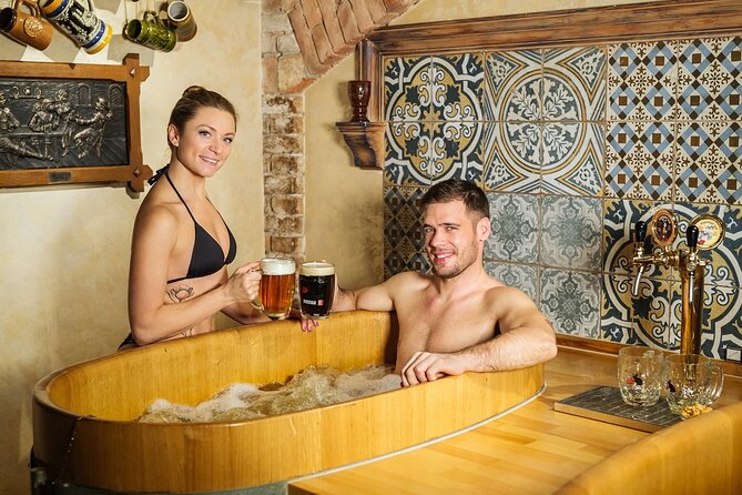 Beer bath Spa for 2 people/ 1 tub - 1,5 hour Activity in Prague - Getting There: Dejvická, Not Old Town