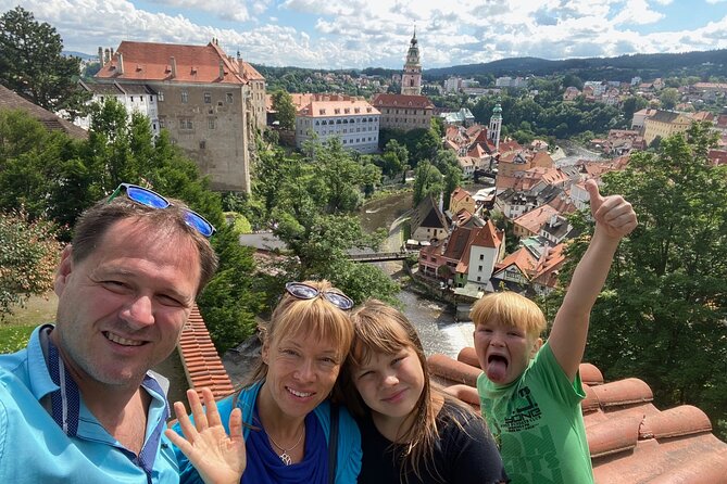 Cesky Krumlov medieval UNESCO sites - private tour with PERSONAL PRAGUE GUIDE - Castle Tower: the best viewpoint, with built-in learning stops