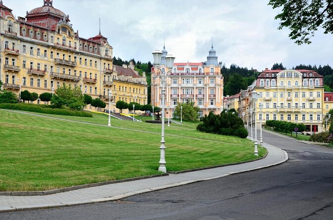 Czech Spas of Karlovy Vary and Marianske Lazne from Prague - Karlovy Vary on the Tepla River: neo-Renaissance colonnades and mineral-water stops