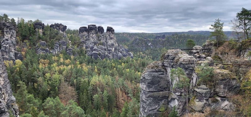 Day trip from Prague to Bohemian and Saxon Switzerland - Bastei Lookout, Elbe Views, and the Rock Castle Remains