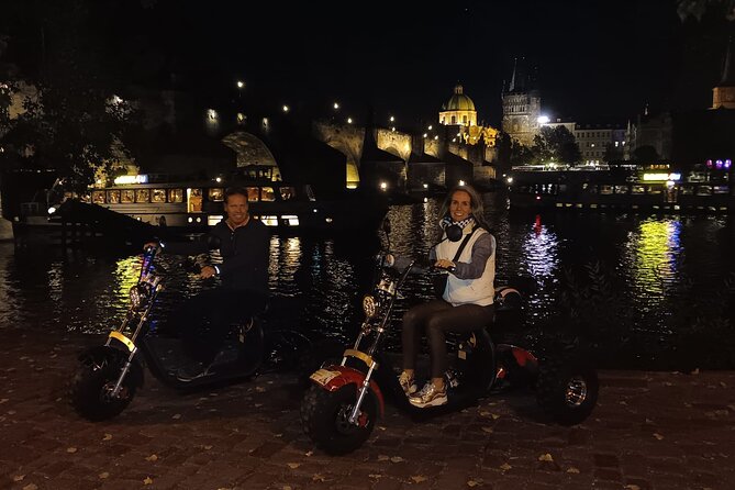 Electric Trike Night Tour in Prague - Live Guided - Letná viewpoint: five bridges in one line