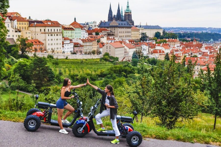 Electric Trike Sunset Prague Tour - Letná Park, the Metronome, and the Letna Viewpoint for Skyline Photos