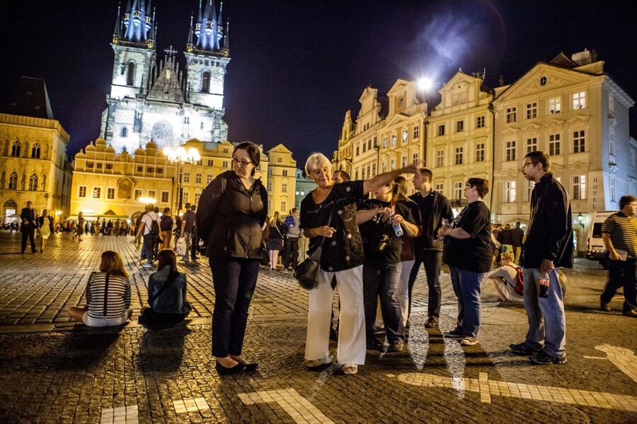Ghost Walking Tour of Prague - Old Town Square after dark: Astronomical Clock and Old Town Hall