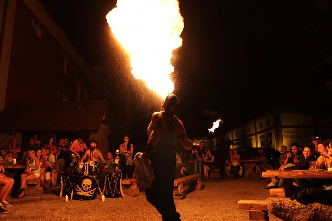 Medieval Dinner Show Castle and Brewery Tour with Hotel pick up - The 2 to 2.5 Hour Medieval Dinner Show: Fire Tricks and Combat-Style Energy