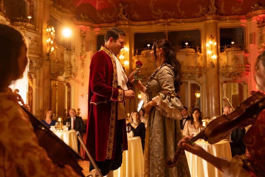 Mozart Dinner Opera in Prague with Audio Guide - Dinner during intermissions: three courses and unlimited drinks