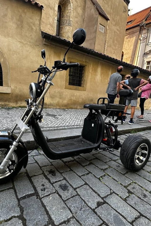 Prague: 2 hours FUN TRIKE tour in Prague with guide - Getting set up at the meeting point, before you hit the busy streets
