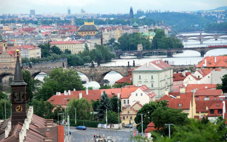 Prague "ALL-IN-ONE" City E-Bike Tour - Municipal House, Powder Gate, Estates Theatre, and the Dancing House