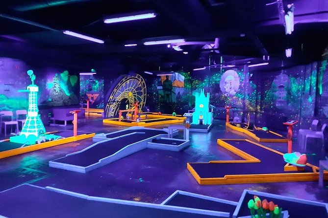 Prague Black Light Mini Golf and Games with free Drinks - What you’re really getting in Prague’s black light mini golf hall