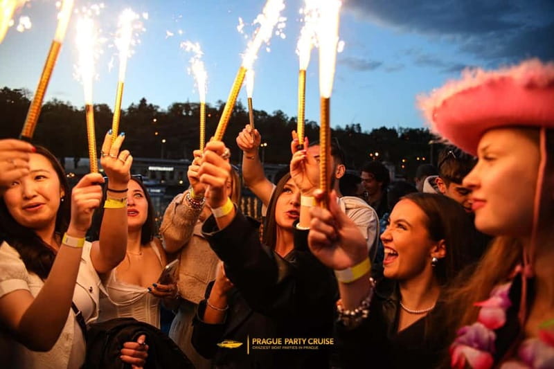 Prague : Boat Party with Afterparty at EPIC - The route you follow on the Vltava: Charles Bridge and Prague Castle photo stops