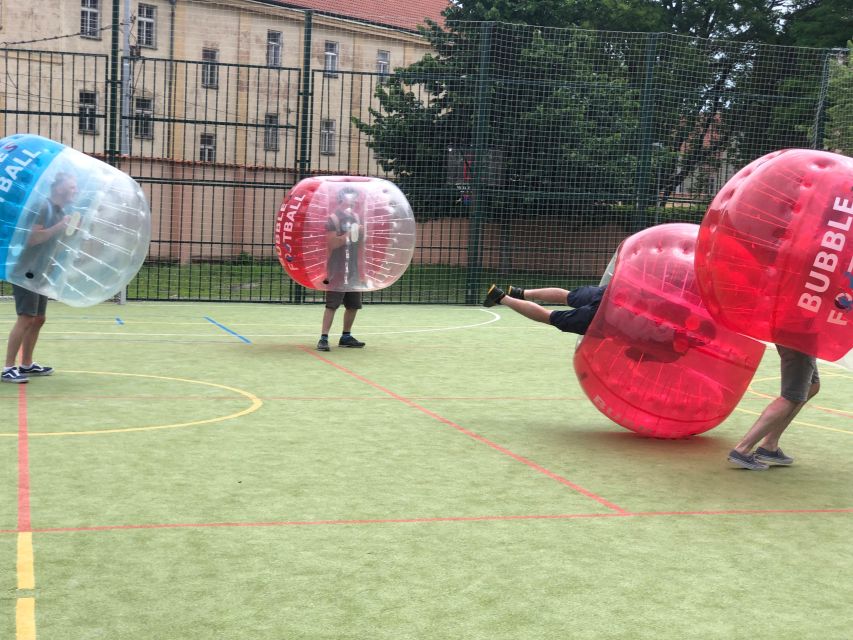 Prague: Bubbles football in city centre of Prague - Game options beyond bubble football: British Bulldock and Last Man Standing