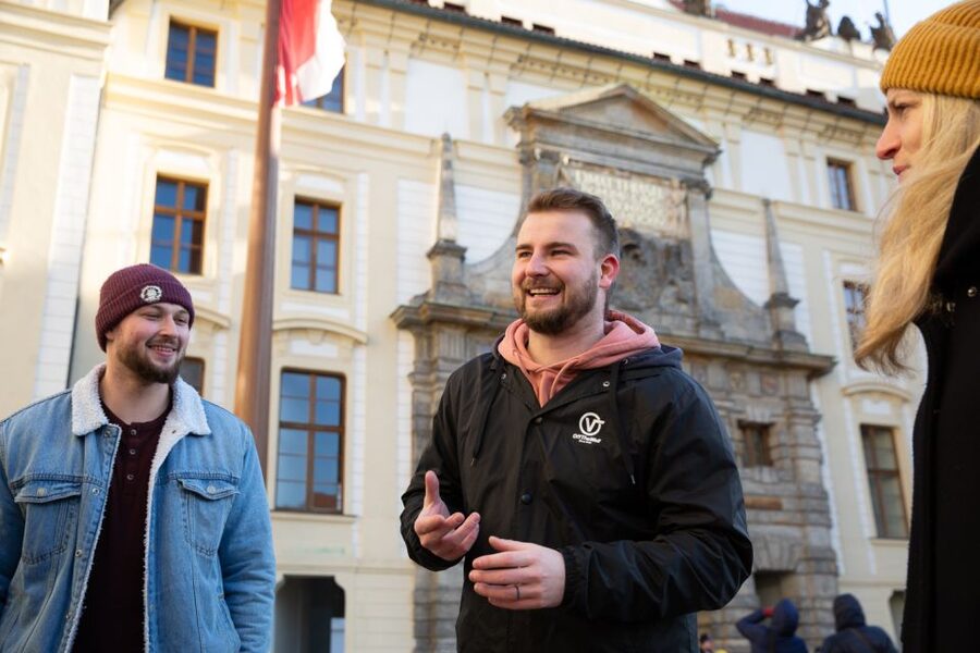 Prague: Castle Grounds & Highlights Walking Tour small-group - St. Vitus Cathedral: ornate towers, and when you get inside
