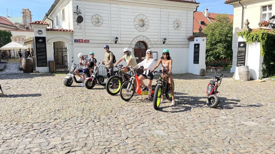 Prague: City Viewpoints Tour by Electric Fat Bike - John Lennon Wall and the quirky opening ride