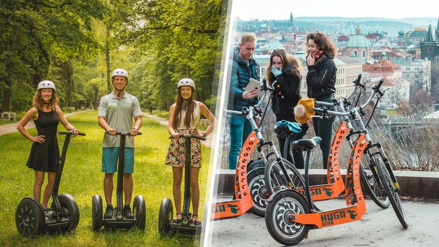 Prague: Combined Segway & E-Scooter City Highlights Tour - Down toward the center: Lennon Wall, Charles Bridge, and the classic parade of sights