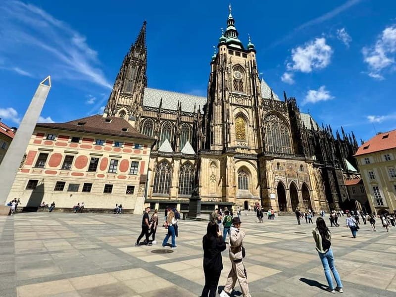 Prague: Dan Brown's Secret of Secrets Top Sights Guided Walk - Prague Castle Exteriors: St. Vitus Cathedral, Vladislav Hall, Golden Lane, and City Views