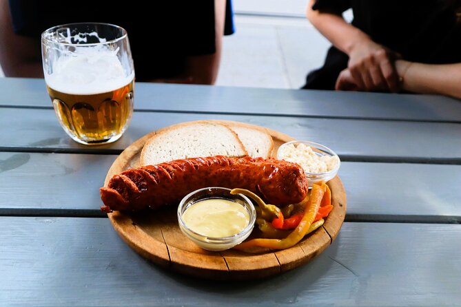 Prague Food tasting tour of Hidden Gems for Small Groups - Stop 4 at Korunní 984/39: klobása and beer garden vibes