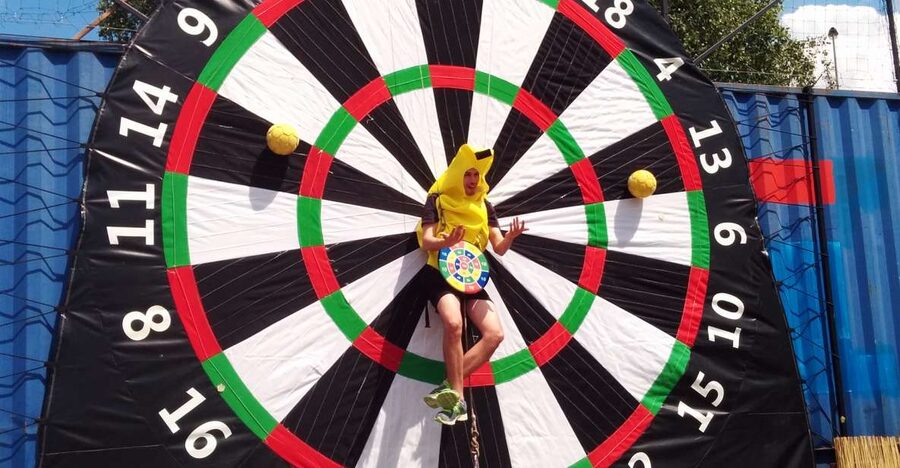 Prague : Giant Foot Darts and Giant Beer Pong Game - Option 2: Giant Foot Darts With the Bachelor Prank