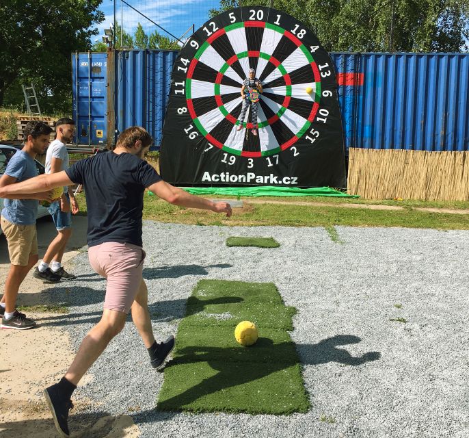 Prague : Giant Foot Darts and Giant Beer Pong Game - Giant Beer Pong: Large Barrels and Team Momentum