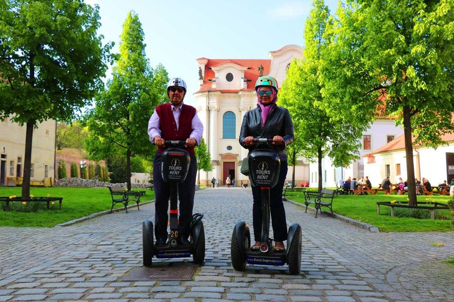 Prague: Grand Segway and eScooter Live Guided City Tour - Petřiny and Strahov Monastery: beer, panoramic views, and the top-of-the-hill feeling