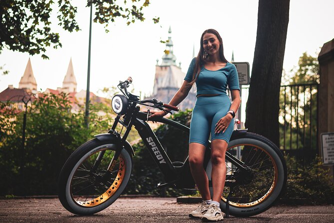 Prague on Stylish Retro styled E-Bike - Viewpoints & Sightseeing - Letná Park and Prague Metronome, Views with Political Backstory