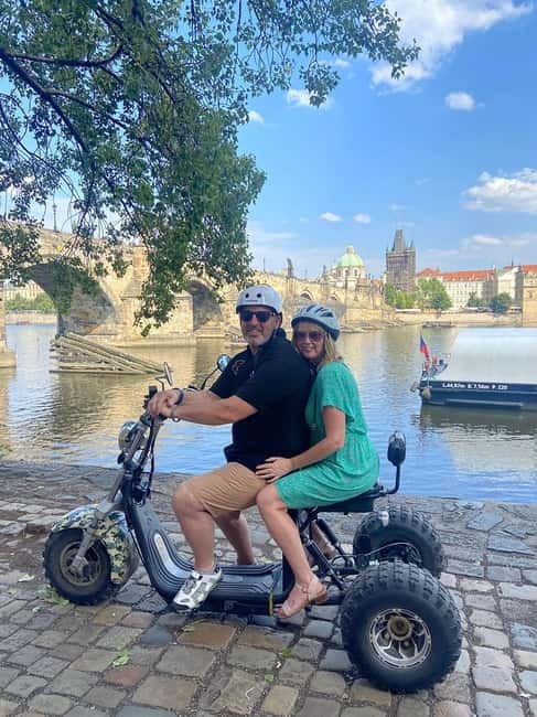 Prague: Panoramic Viewpoints Guided Electric Tricycle Tour - John Lennon Wall to Kampa Island: the Charles Bridge angle you’ll remember