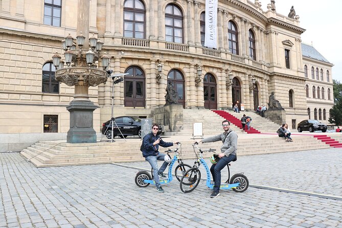 Prague Panoramic Views e-bike and e-Scooter guided Tour - Lennon Wall, Charles Bridge, and optional Jewish Ghetto history
