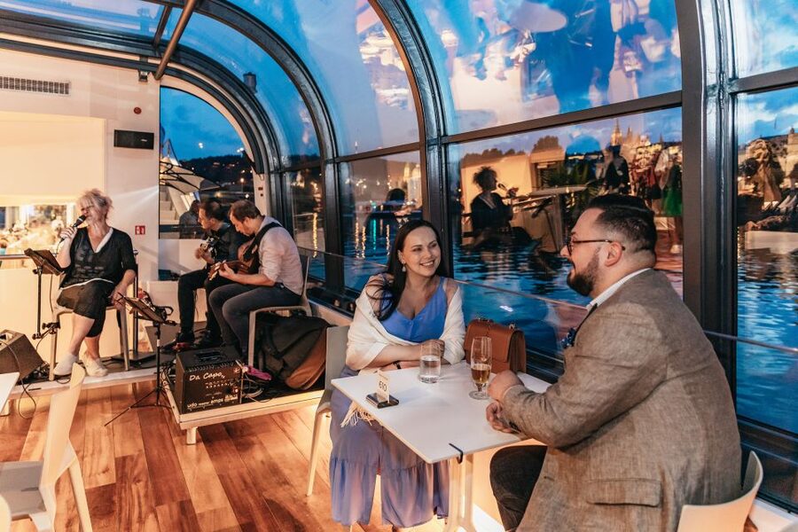 Prague: Sightseeing Dinner Cruise on Open-Top Glass Boat - Where You Board and What Your 3 Hours Feel Like