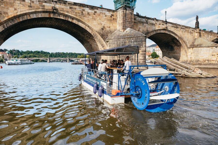 Prague: Swimming Beer Bike on A Cycle Boat - Entering Prague by Cycle Boat, Not by Foot