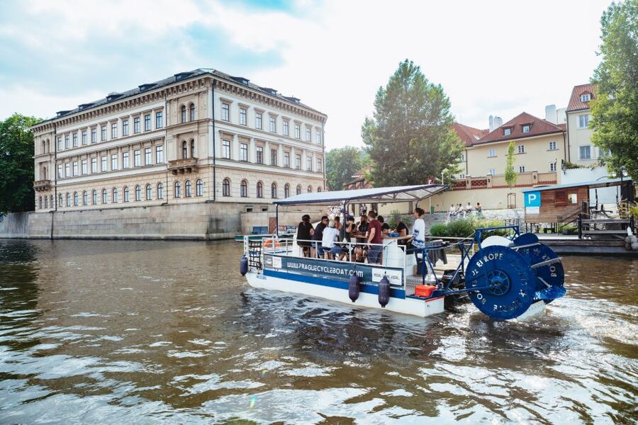 Prague: Swimming Beer Bike on A Cycle Boat - Kampa Island: Where the River Turns Thoughtful