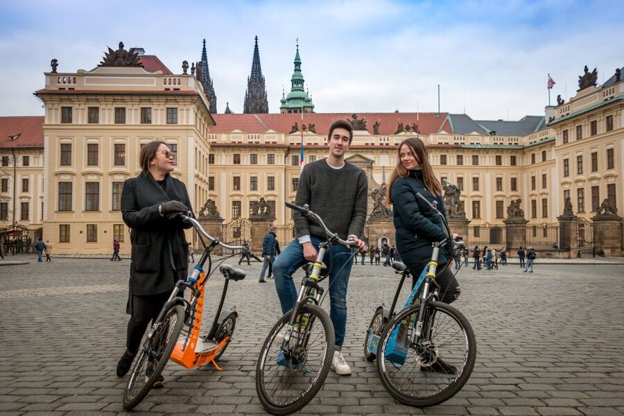 Prague: Tour by Electric Scooter or Cruiser eBike - Petřín park, Lesser Town lanes, and the Strahov Monastery view