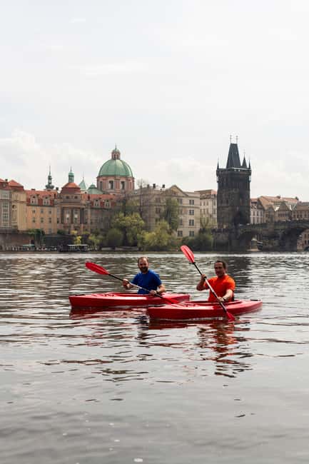 Prague: Vltava River Kayak Tour with Guide - Hour one: Kayaking under Charles Bridge up close