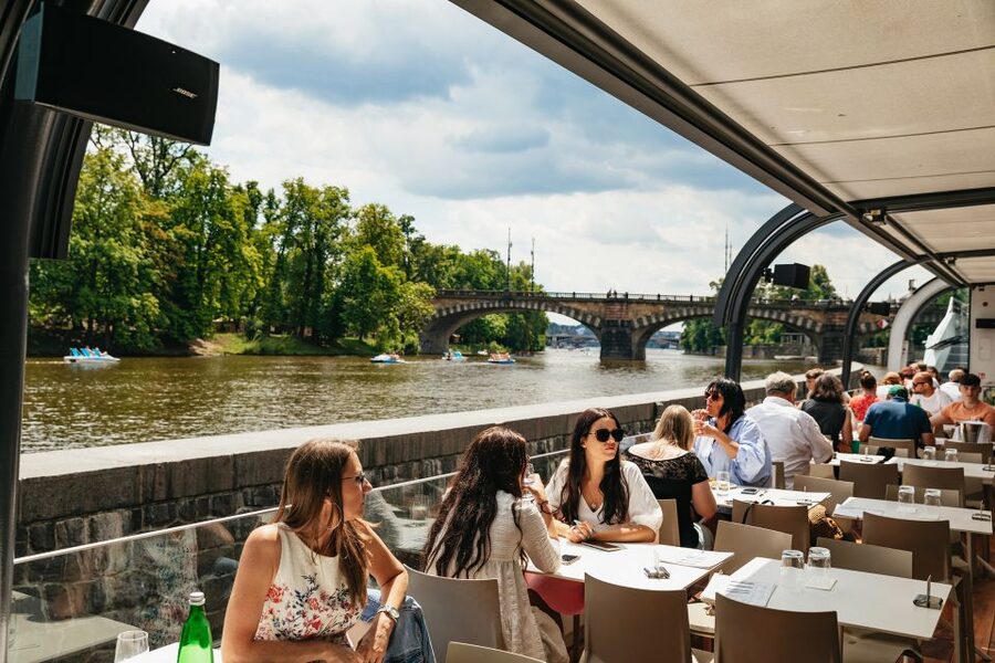 Prague: Vltava River Lunch Cruise in an Open-Top Glass Boat - Beyond the classics: Dancing House, Emmaus Monastery, Vyšehrad, and industrial sights