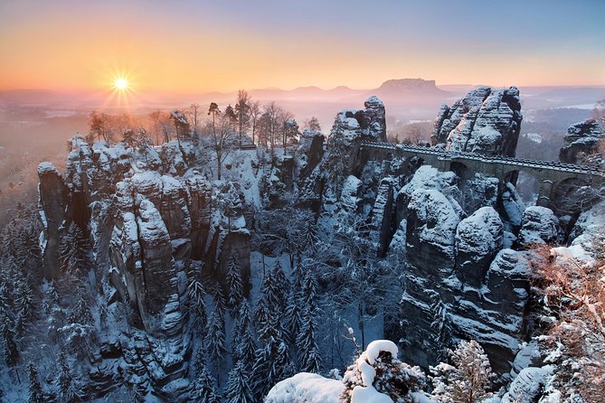 Pravcicka Gate & Bastei Bridge Winter National Park Tour from Prague - A long winter day done right, Prague to two national parks