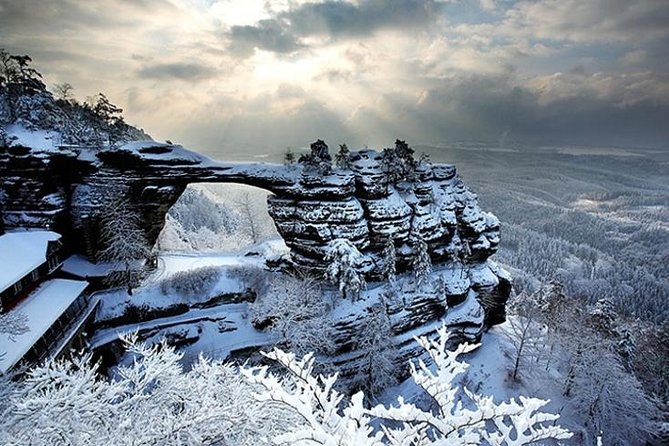 Pravcicka Gate & Bastei Bridge Winter National Park Tour from Prague - Sokoli hnizdo after the arch, sandstone viewpoints with breathing room