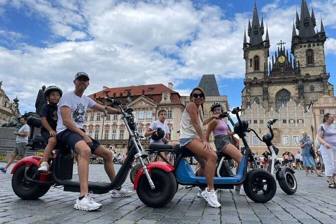 Private live-guided E-Scooter TOURS around Prague - Old Town Square to shopping street: clocks, churches, and Prague’s wealth