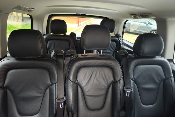 Private Transfer in Mercedes V-Class Minivan - The ride itself in a Mercedes V-Class, quiet comfort with water and Wi-Fi