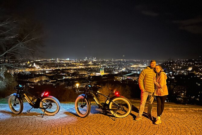 Retro Style E-Bike Night Tour in Prague - Live Guided - Prague Castle Outside and St. Vitus From a Distance
