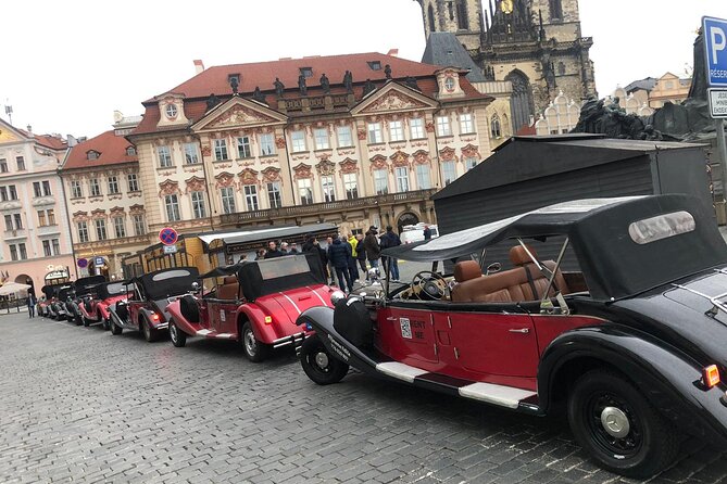 Vintage Cars Prague - Grand City Tour 150min / 1-6 pers. 2,5hrs - Italian-Style Church, Gold Roof Building, and the Gunpowder Past